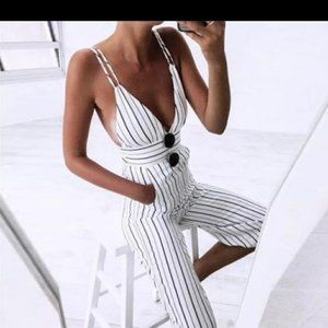 Striped Jumpsuit Romper NEW